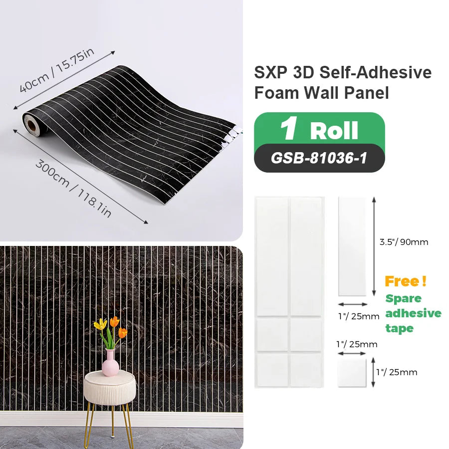 1 Roll Self-Adhesive Grid Wall Sticker SXP Wallpaper Sticker 15.75x118.11inch(12.91 Sq.Ft) Peel and Stick, Suitable for any room