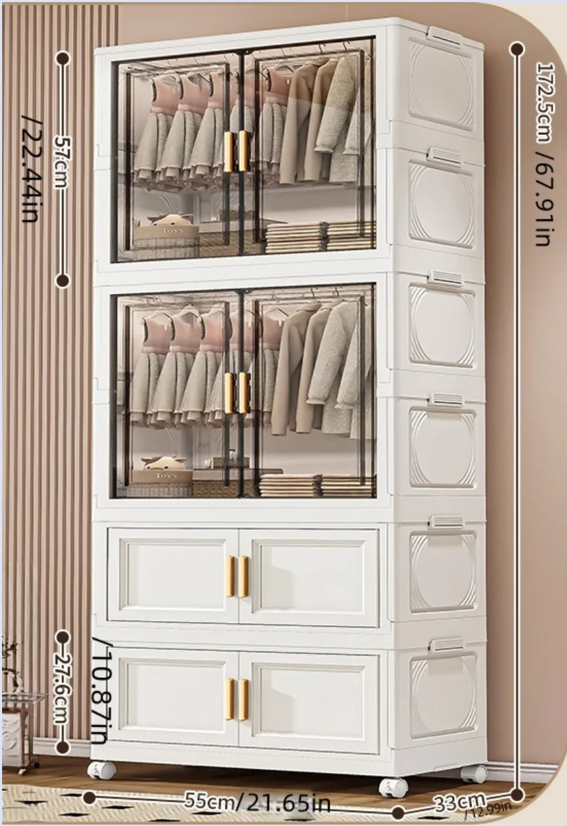 NONECN Foldable Plastic Storage Box For Bedroom Closet