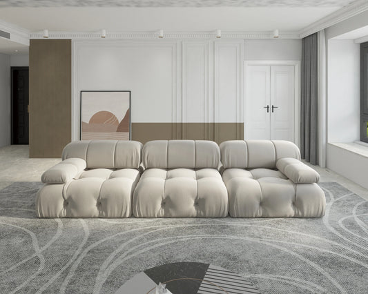 Sdorens Velvet Minimalist Modular Sectional Sofa Convertible for Living Room