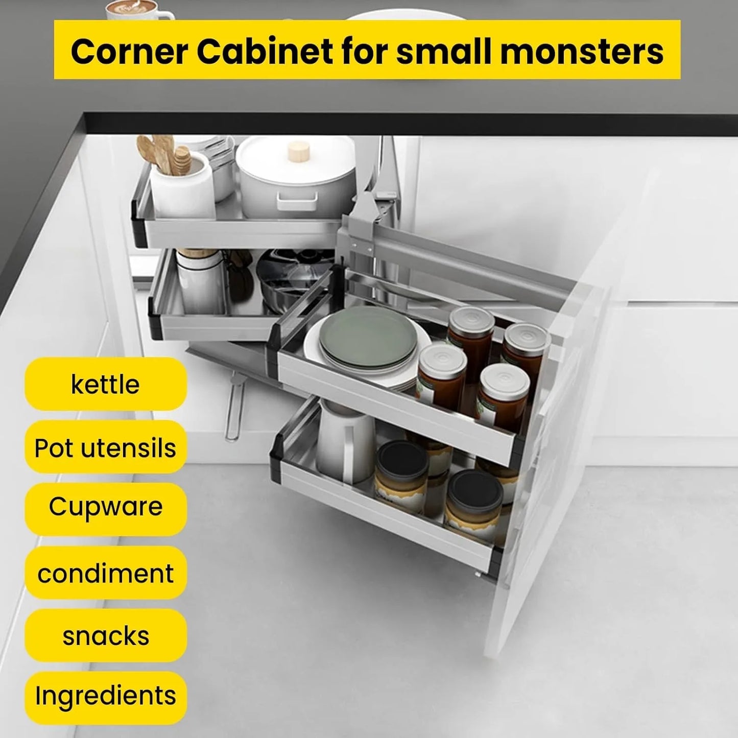 Sichuan Pull Out Cabinet Organizer Right Swing Two Tier