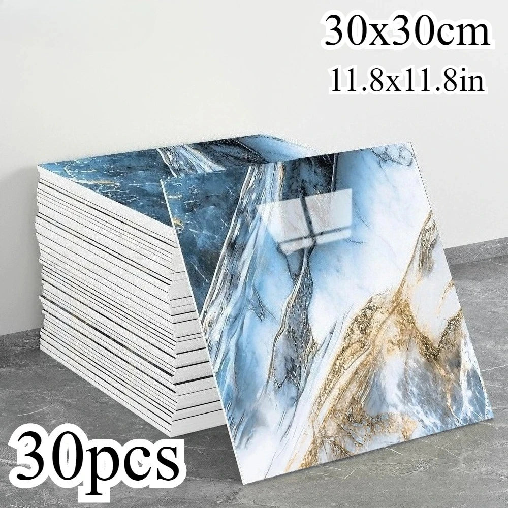 PVC Marble Wall Sticker Self Adhesive Tile Bathroom Kitchen Decor