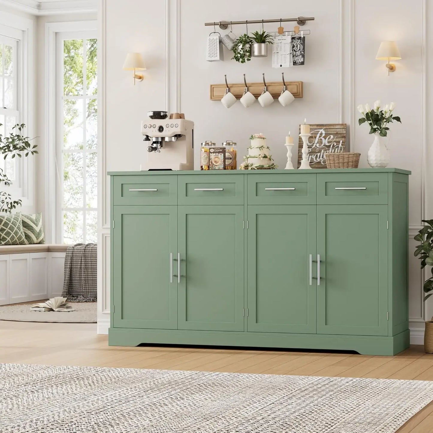Tongyue Modern Buffet Sideboard with Storage and 4 Drawers