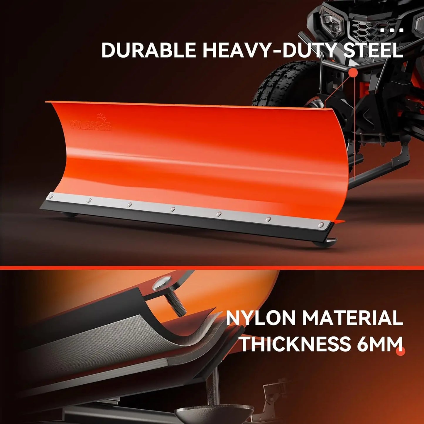Heavy Duty Snow Plow Blade For ATVs UTVs And Tractors Adjustable 0 15 30 Degrees