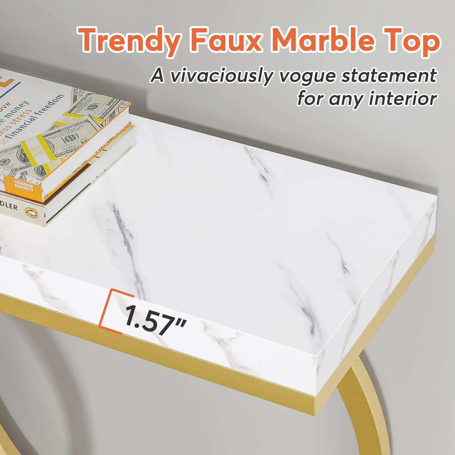 Tribesigns Faux Marble Console Table Modern Entryway Sofa Table