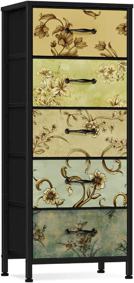 Vertical Dresser For Bedroom Tall Skinny Tower With Fabric Drawers For Living Room Dorm Entryway