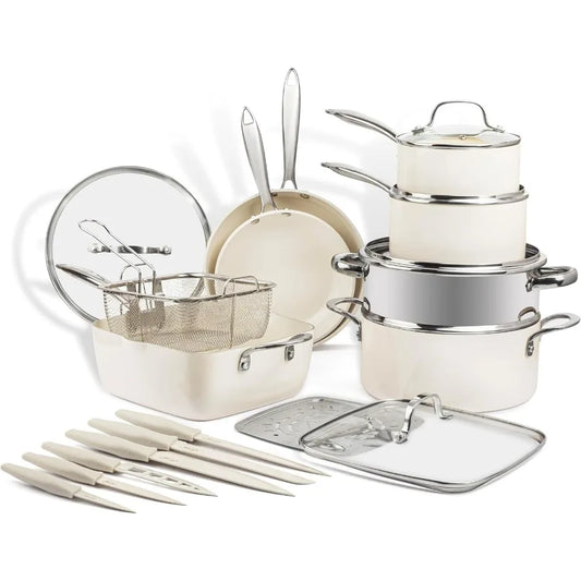 Nonstick Ceramic Cookware Set Pots And Pans For Kitchen Cooking
