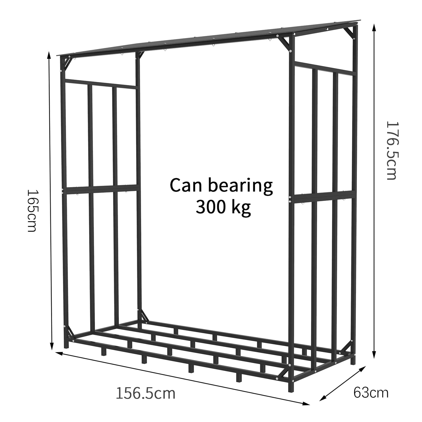 Feature Heavy Duty Outdoor Firewood Storage Log Rack