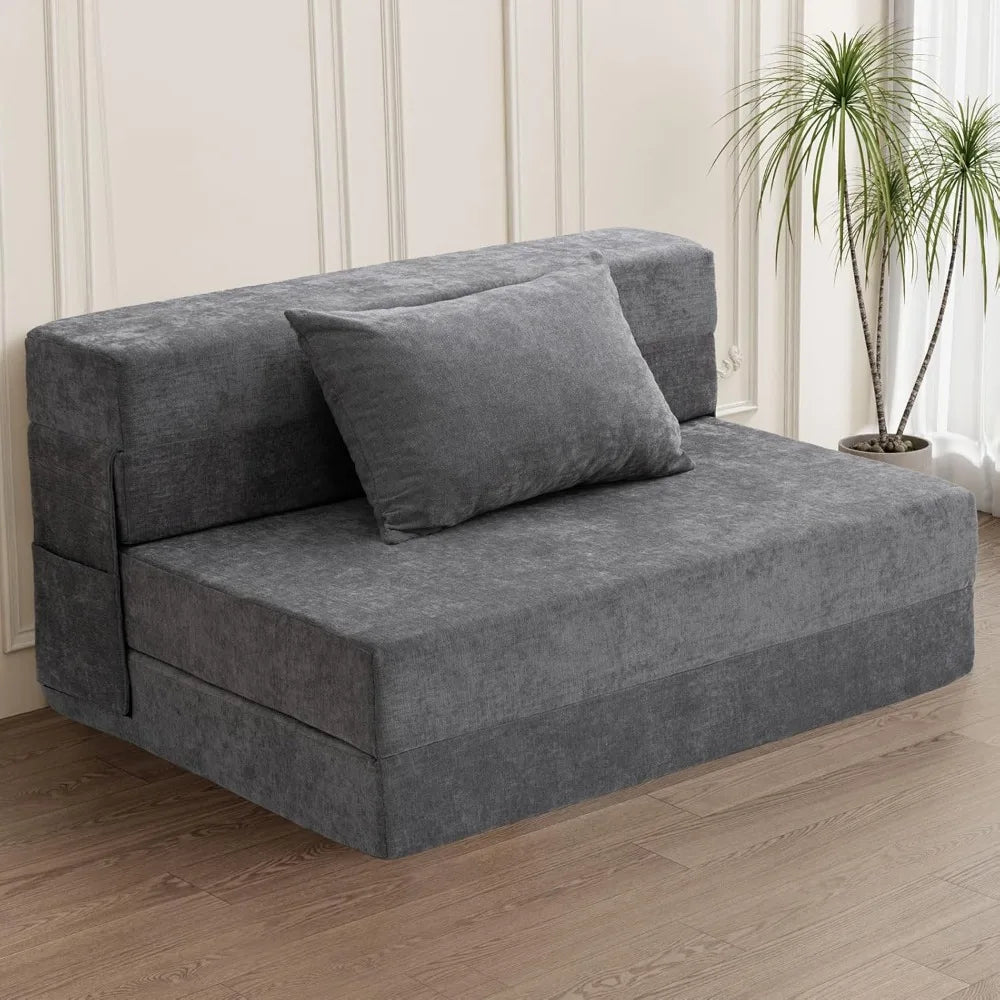 Sofa Bed, Convertible Sleeper Chair with Pillow, Fold Out Couch, for Living Rooms/Dorm/Guest Room/Home Office, Living Room Sofa