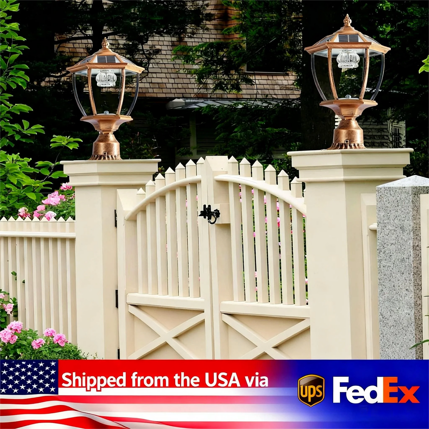 ARLGSITE Solar Post Light 2 Pack Outdoor LED Lamp Auto