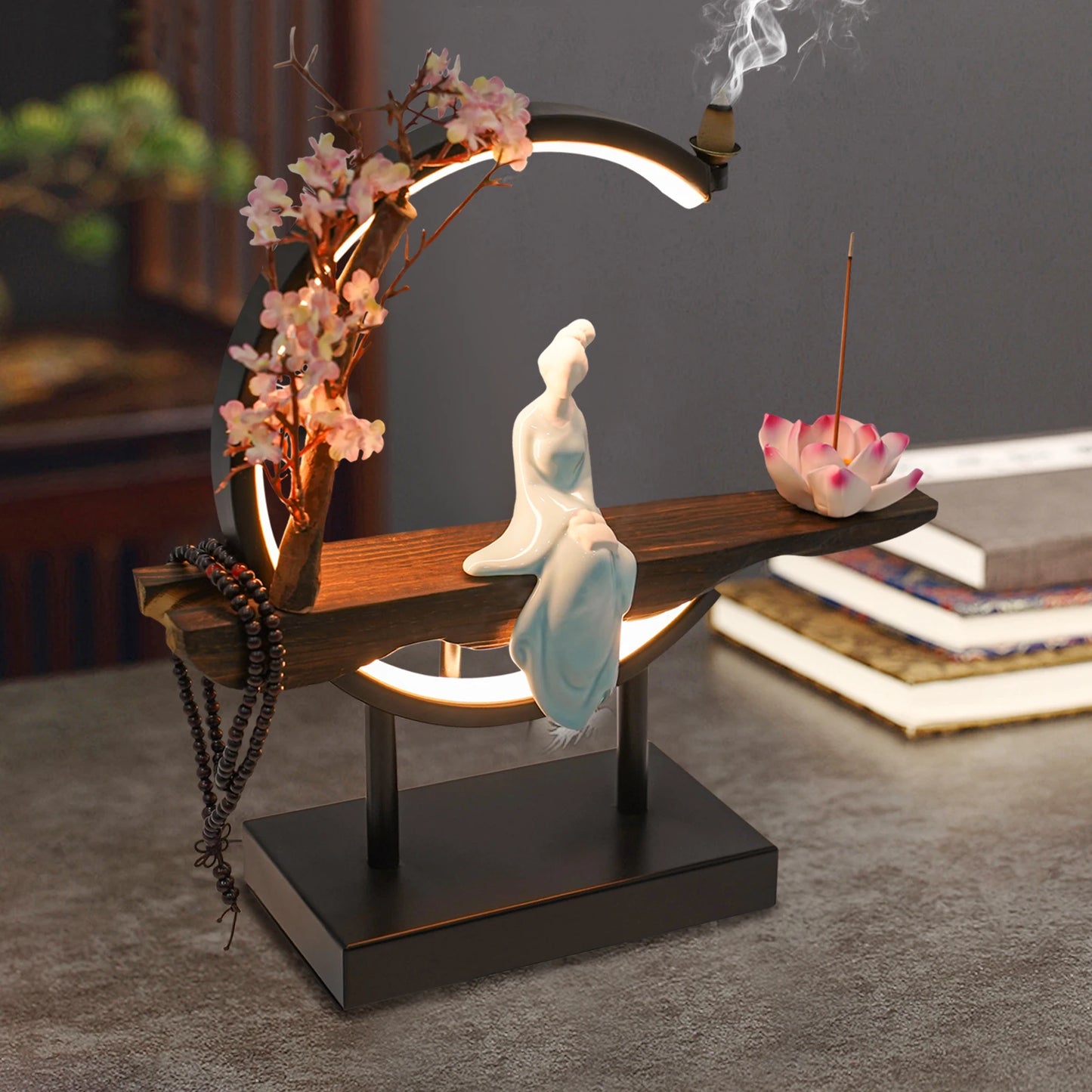 Bymaocar Chinese Zen Incense Burner Set Living Rooms