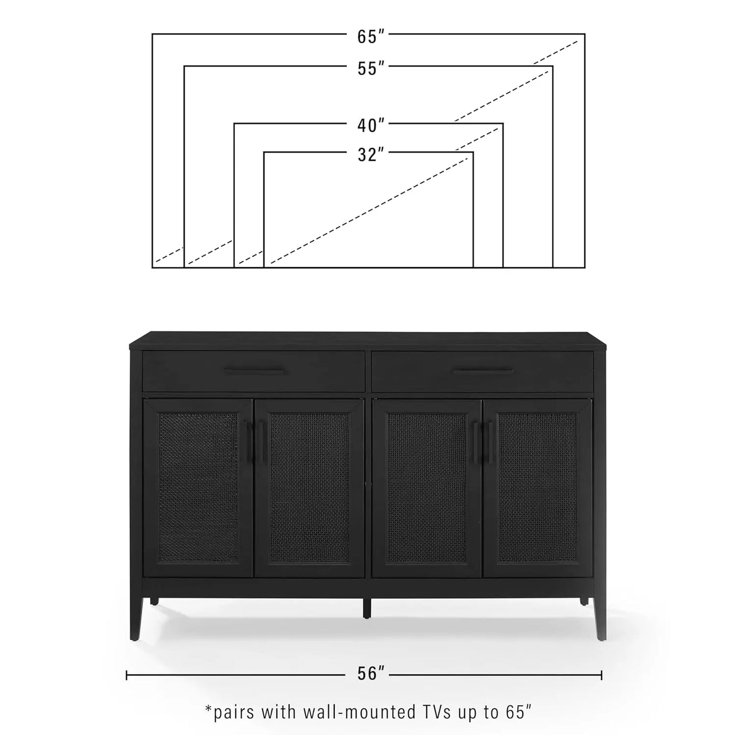 Milo Modern Sideboard Buffet Cabinet With Storage Drawers Kitchen Dining