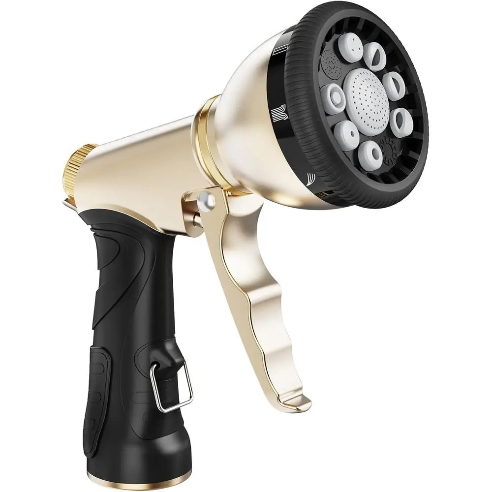 Garden Hose Nozzle With 9 Spray Settings Heavy Duty Metal