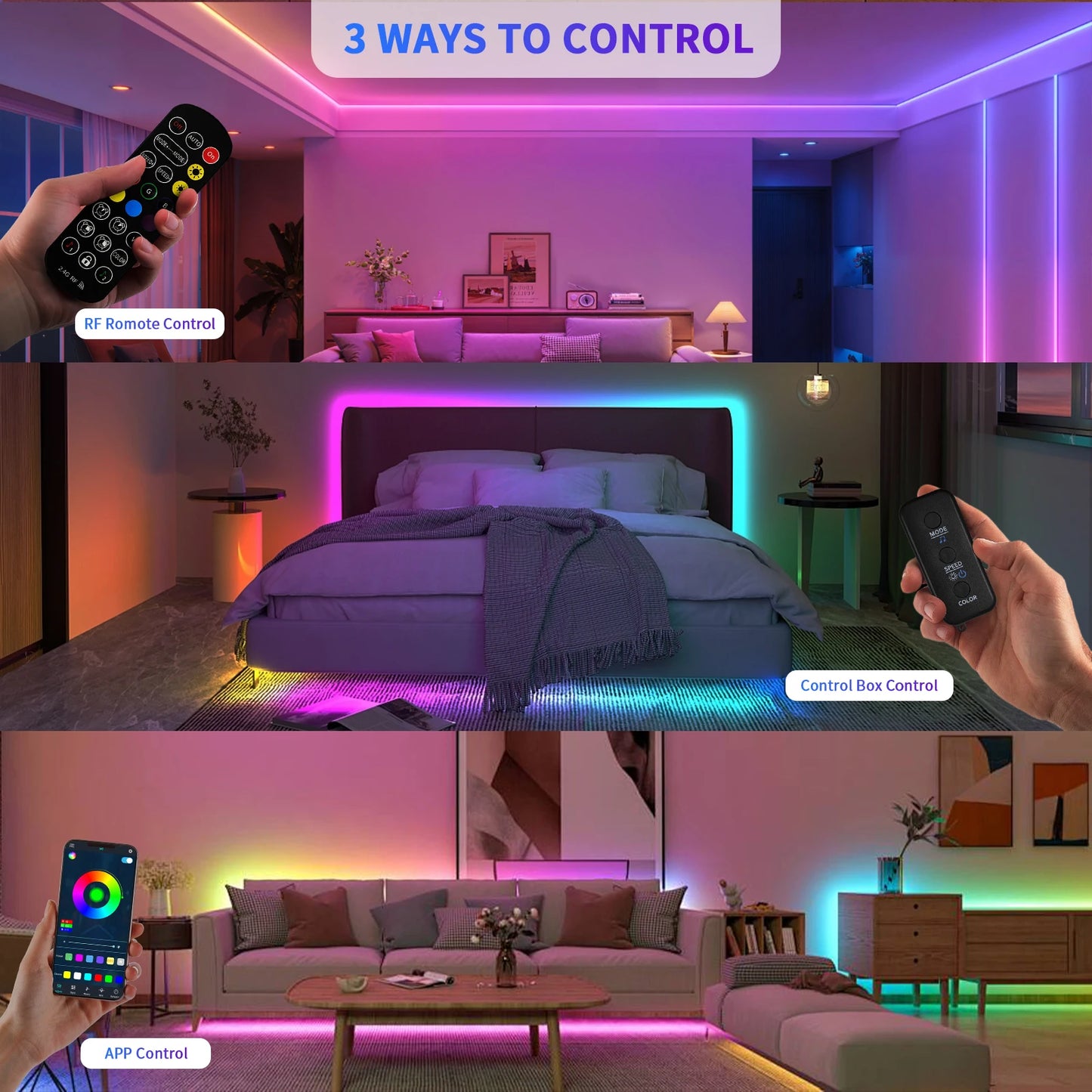 Bunacet RGBIC COB LED Strip With Smart Bluetooth App