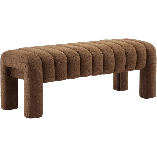 Angduo Upholstered Bench Entryway Ottoman With Wood Legs