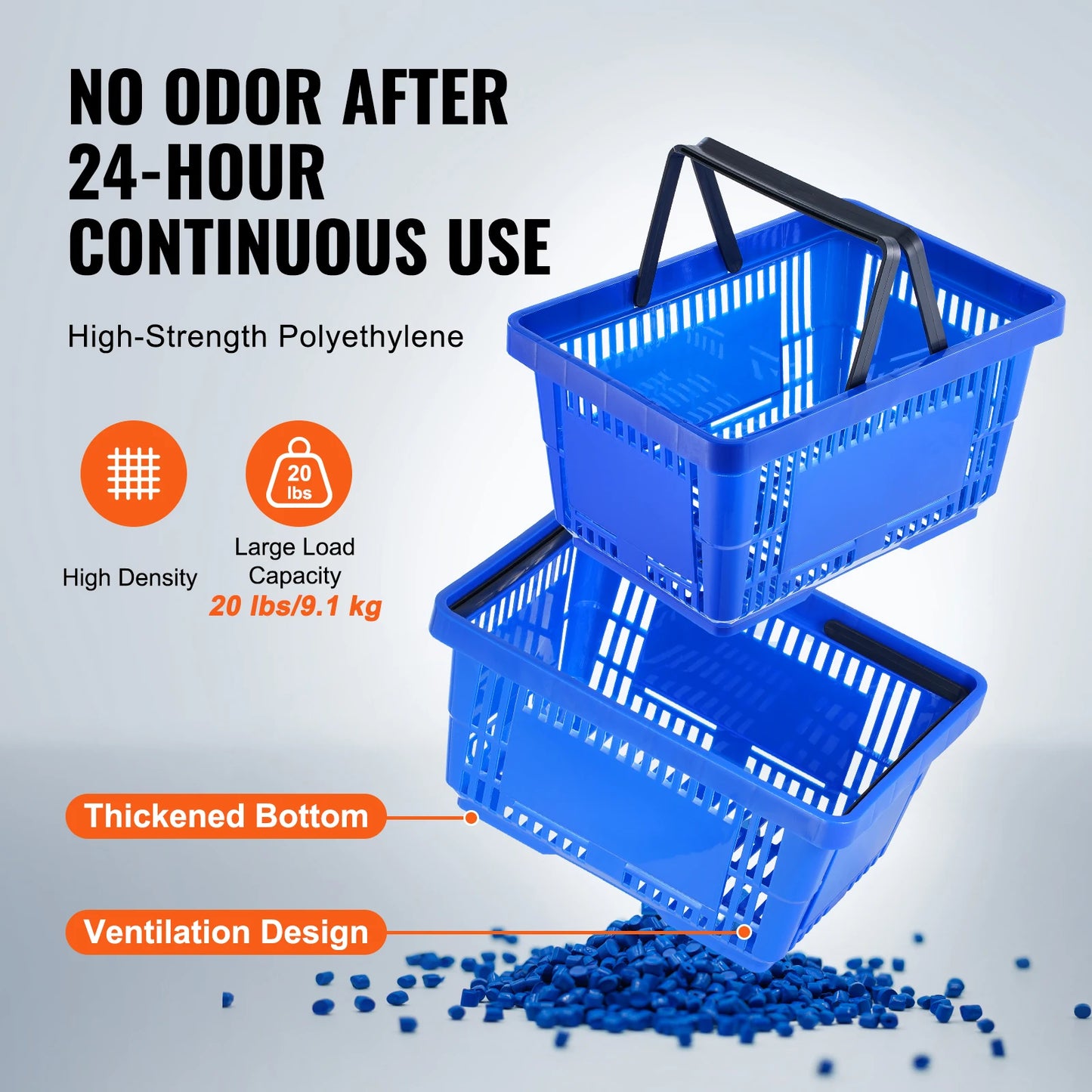 SucceBuy 12 Pack Shopping Basket With Durable Handle Stand