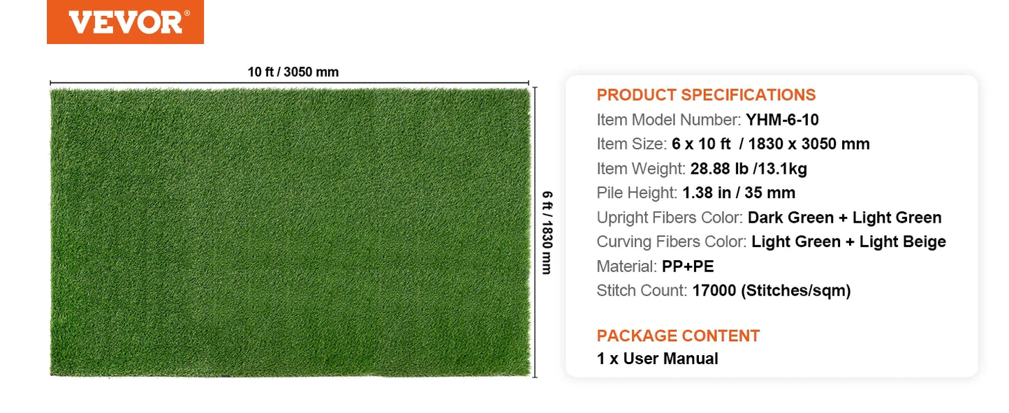 SucceBuy Artificial Grass Rug Turf Door Mat Outdoor Patio