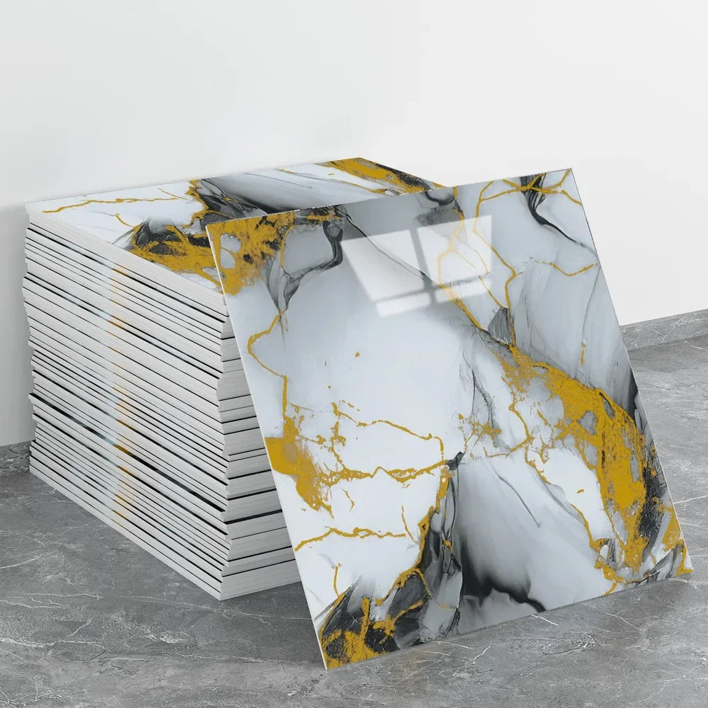 PVC Marble Wall Sticker Self Adhesive Tile Bathroom Kitchen Decor