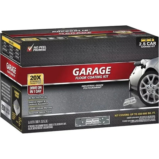Discount RockSolid Polycuramine 2.5 Car Garage Floor Coating Kit, Dark Gray