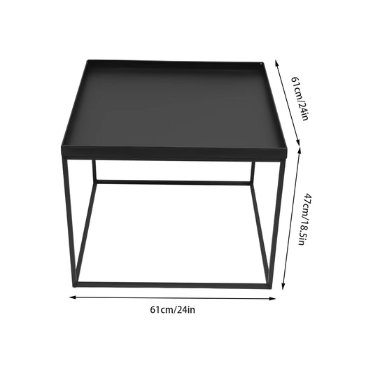 Metal Tray Coffee End Table For Living Room And Home Office