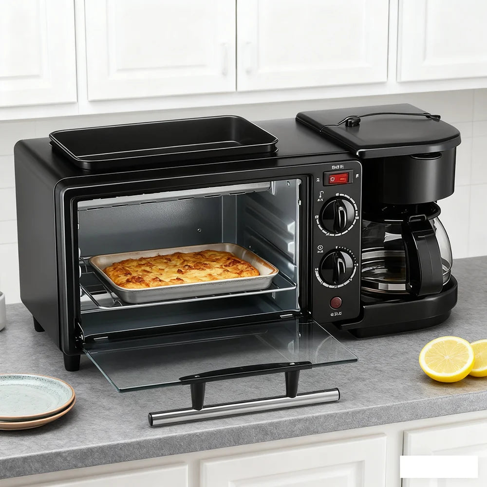 Amerzis 3 In 1 Breakfast Sandwich Toaster Coffee Machine
