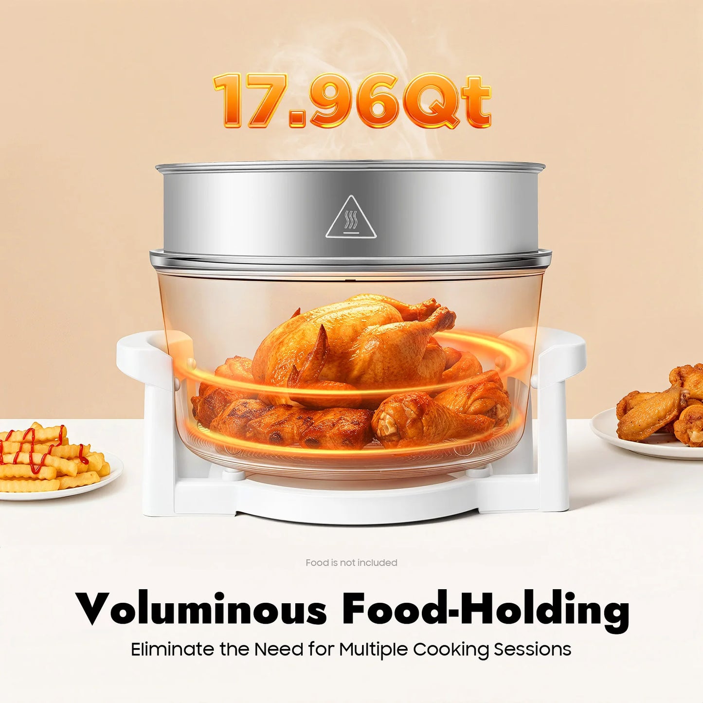 Visual Air Fryer 110V 1200W 360 Degree Hot Air Circulation