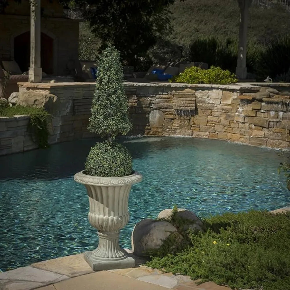 26" Large Urn Planters for Outdoor Plants - Versatile Indoor/Outdoor Garden Planter Urns Flower Pots with Antique Green Magnesiu