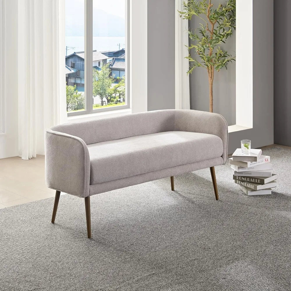 Angduo Bedroom Bench With Low Back Inside Metal Frame