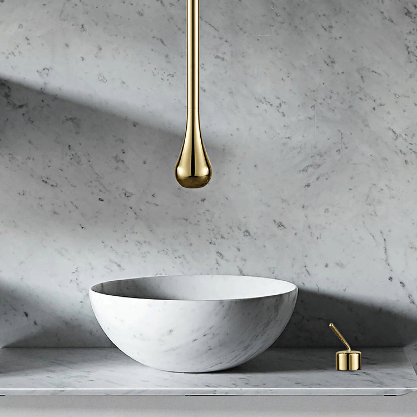 Aitana Luxury Brass Bathroom Faucet Two Hole Wall Mounted