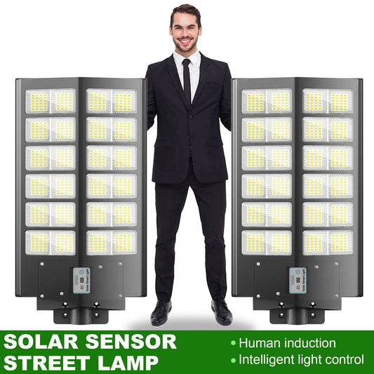 2 Pack 6000W Outdoor Solar Motion Sensor Lights IP65