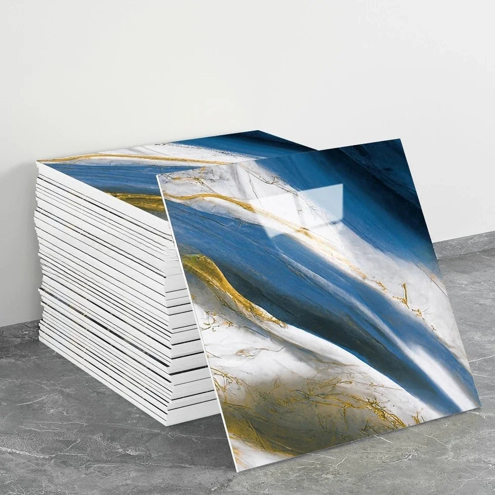 PVC Marble Wall Sticker Self Adhesive Tile Bathroom Kitchen Decor