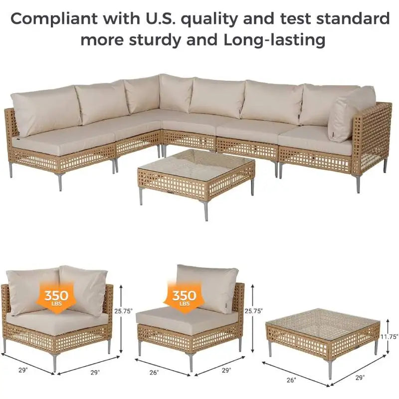 Grand Patio Wicker Outdoor Furniture Set With Cushions