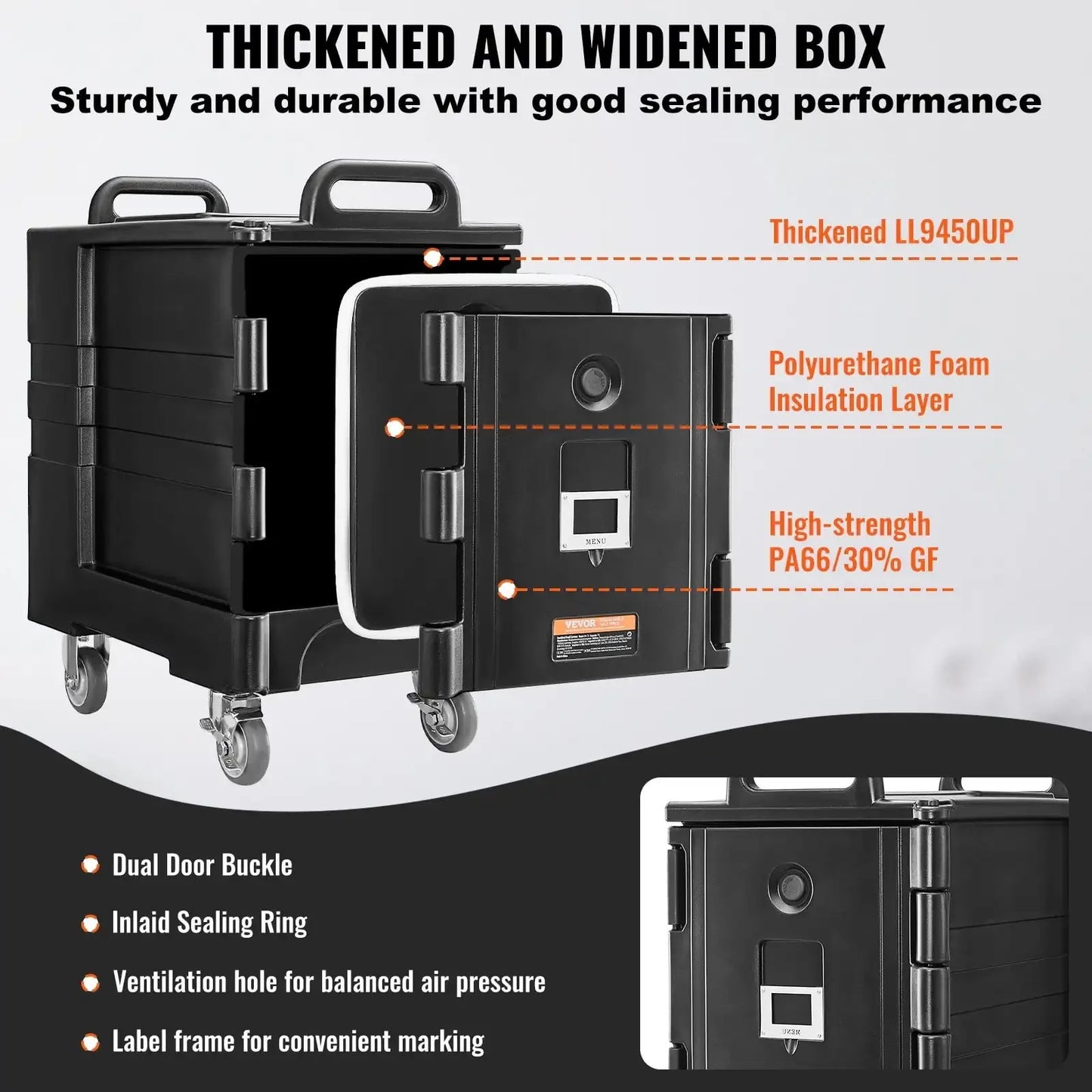 XMSJ Insulated Food Pan Carrier Stackable Catering Dishbox