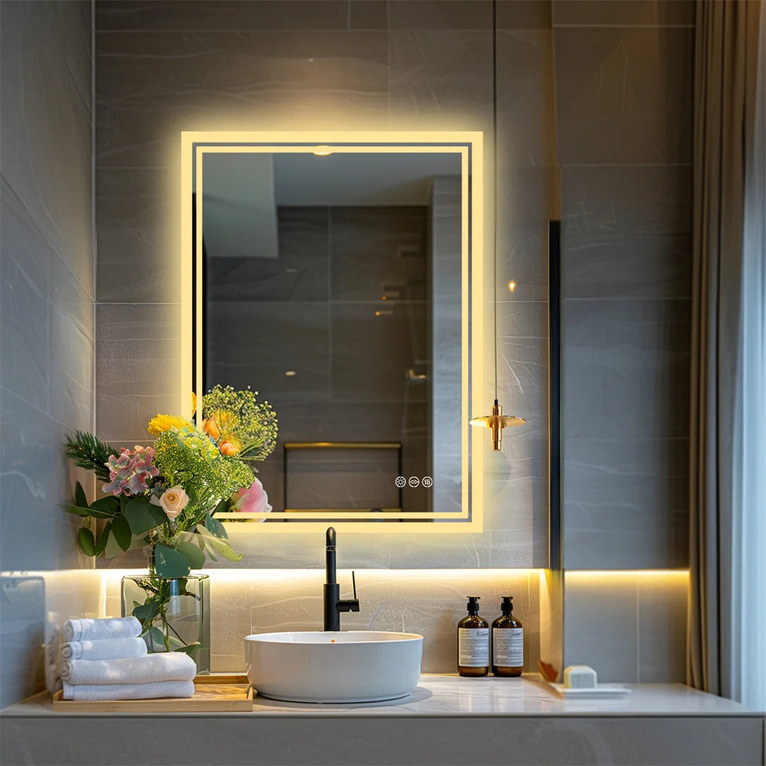 LUVODICRI Illuminate LED Backlit Frameless Bathroom Mirror