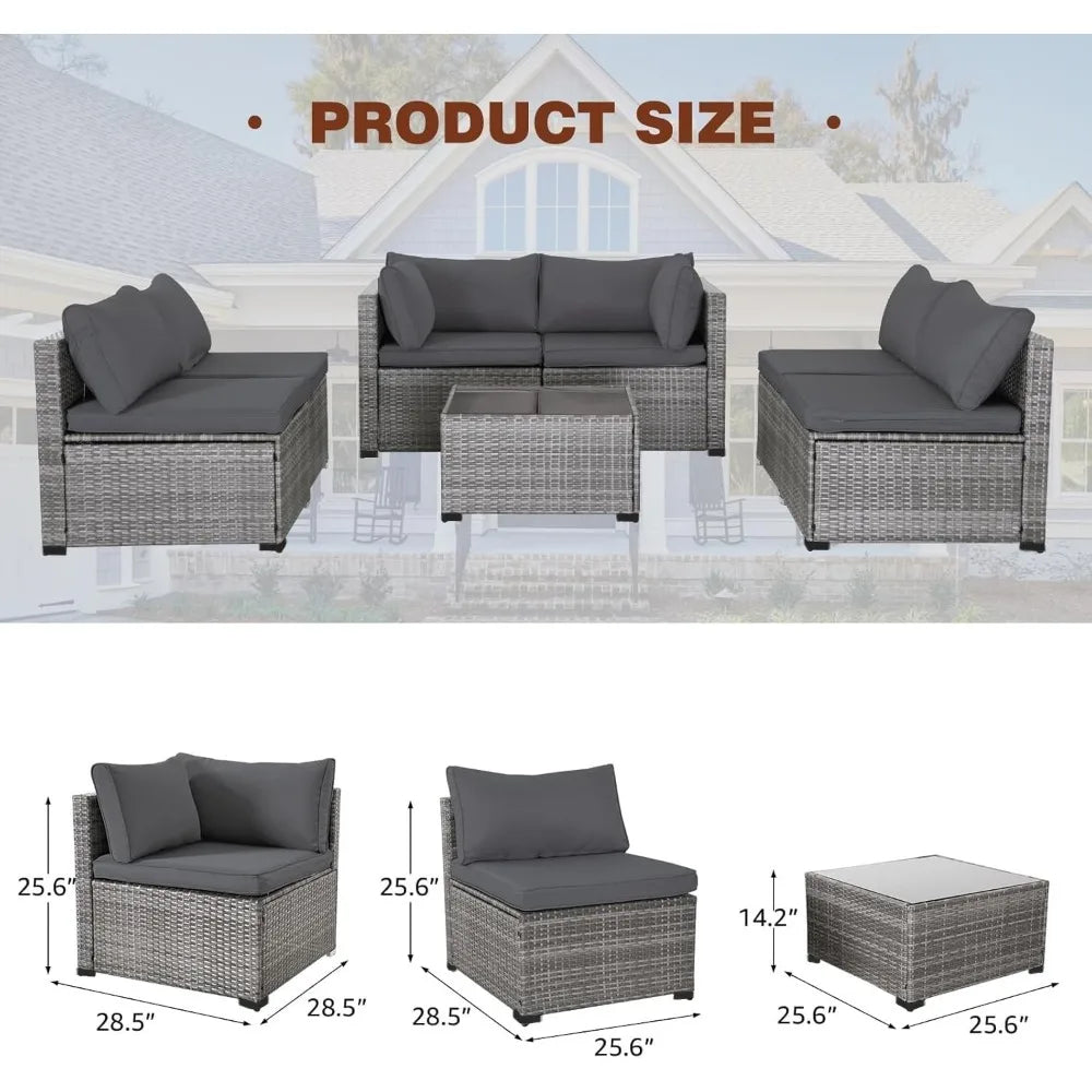 Modular Wicker Patio Furniture Rattan Sectional Sofa