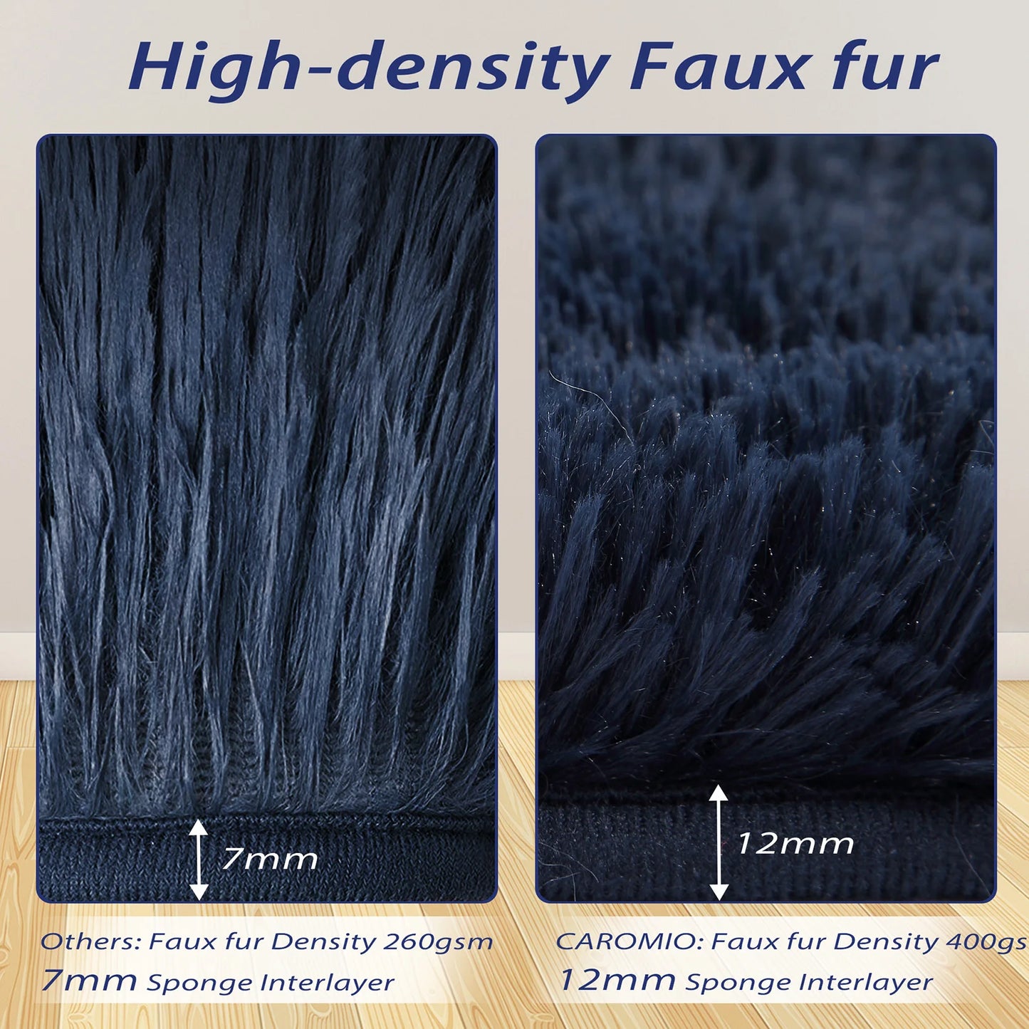 8X10ft Area Rugs for Living Room, Ultra-Luxurious Soft and Thick Faux Fur Shag Rug Non-Slip Carpet for Bedroom,Home Decor Rug