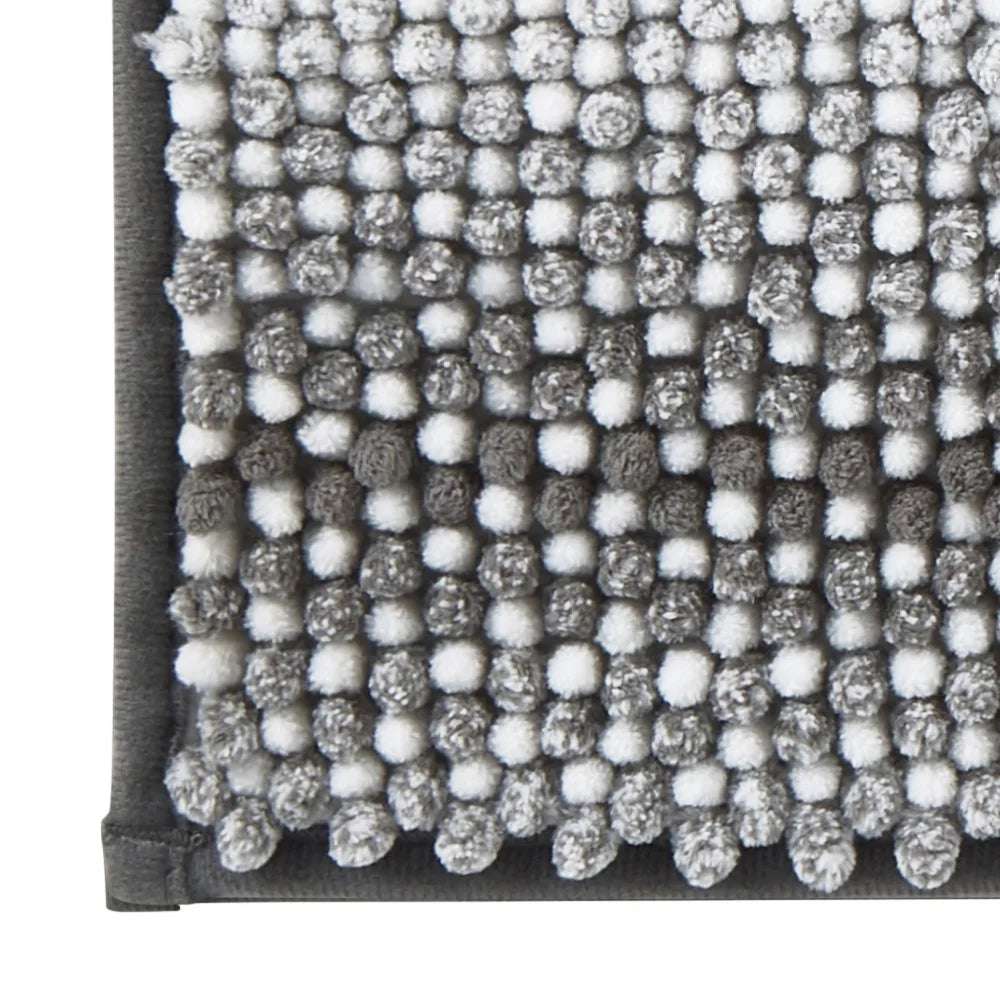 15-Piece Ombre Stripe Polyester Shower Curtain Set with Hooks and Non-Skid Bath Rugs Bathroom Décor Upgrade