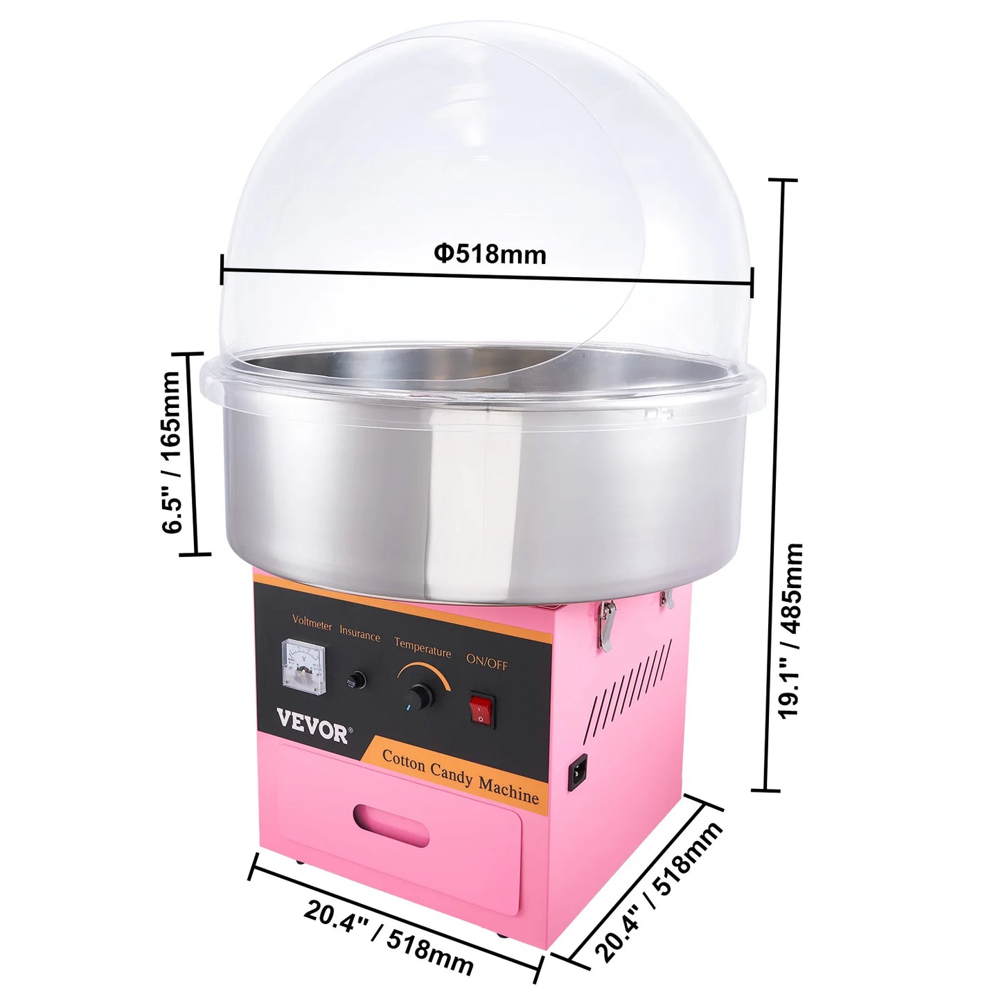 Succebuy Electric Cotton Candy Machine With Stainless Steel Bowl