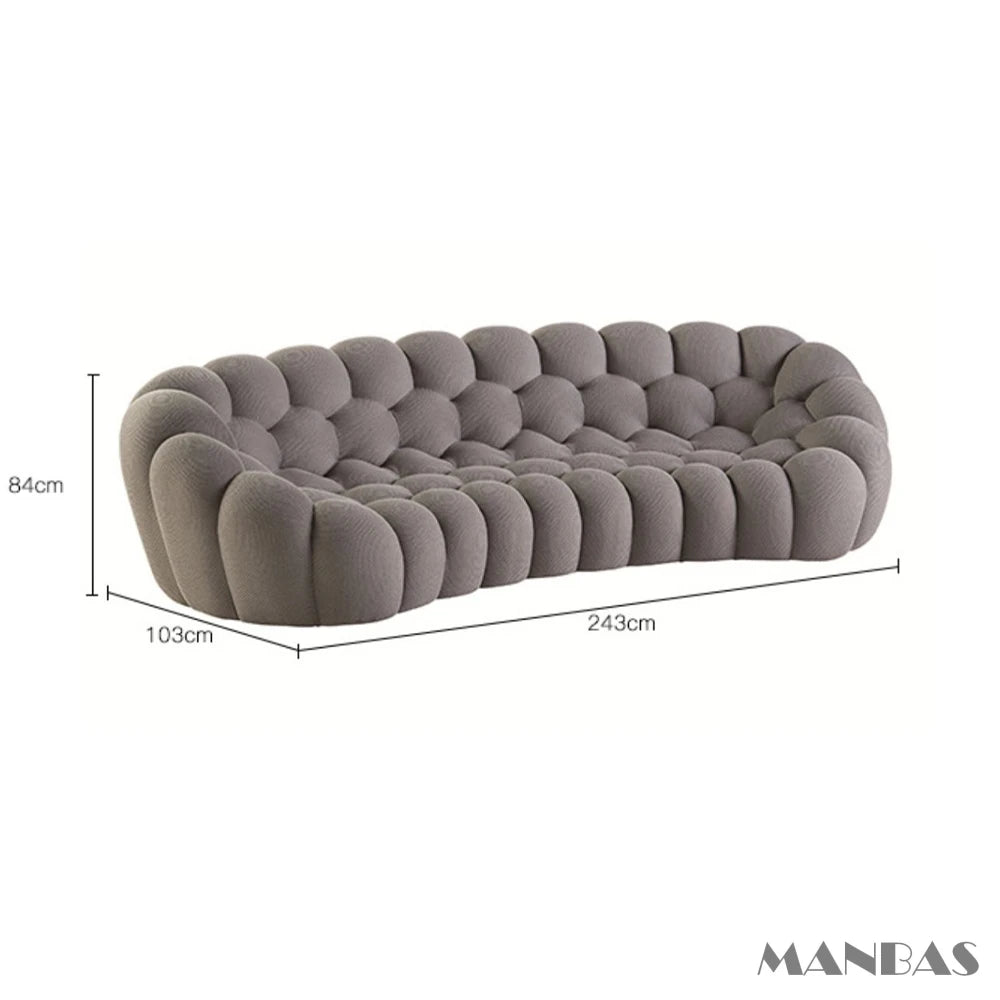 MANBAS Cloud Curved Fabric Sofa Modern Designer Couch For Living Room