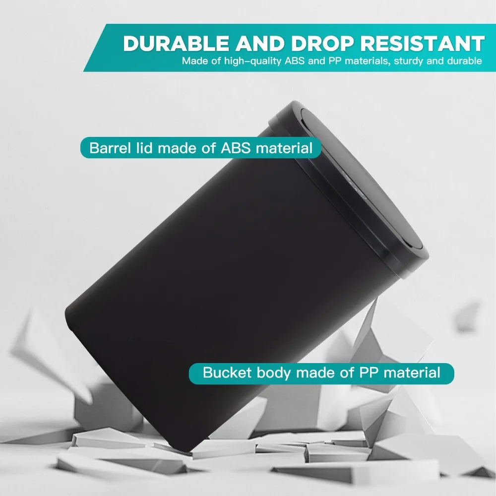 13 gallon kitchen trash can with lid automatic trash can, kitchen bedroom bathroom office waterproof trash can