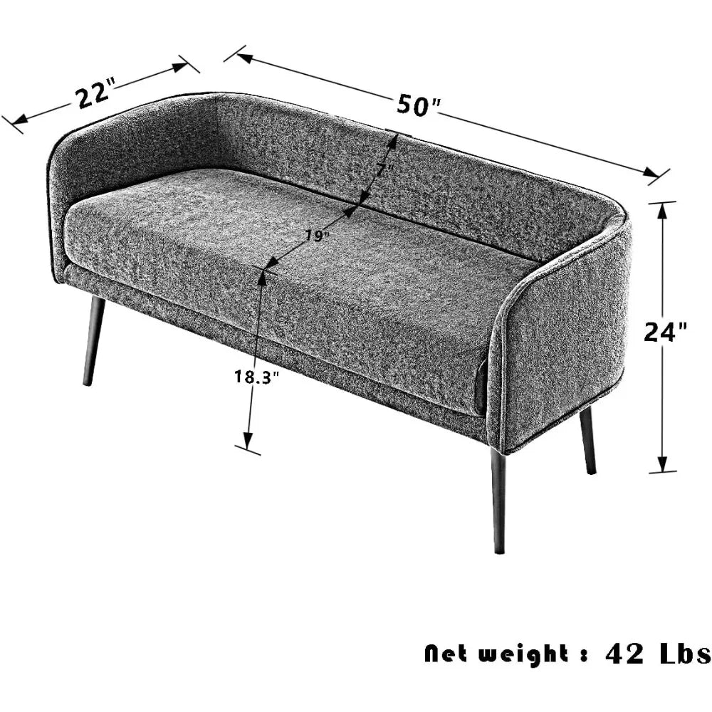 Angduo Bedroom Bench With Low Back Inside Metal Frame