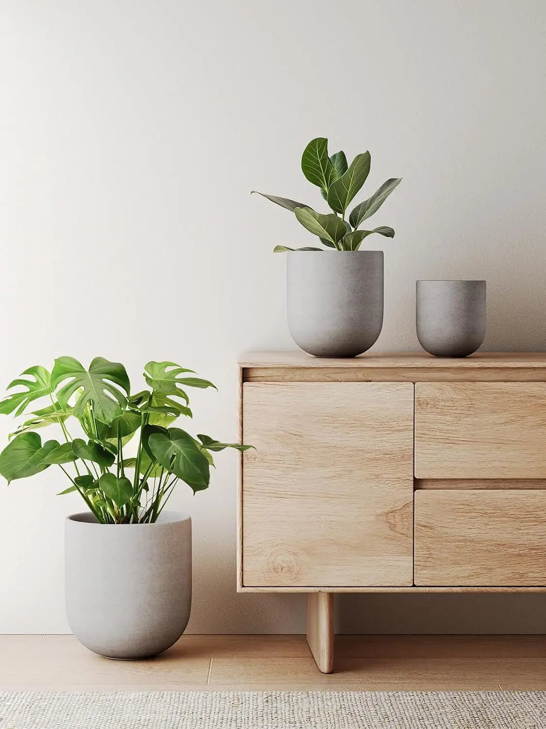 Porcelain Plant Pot With Drainage Hole And Rubber Plug