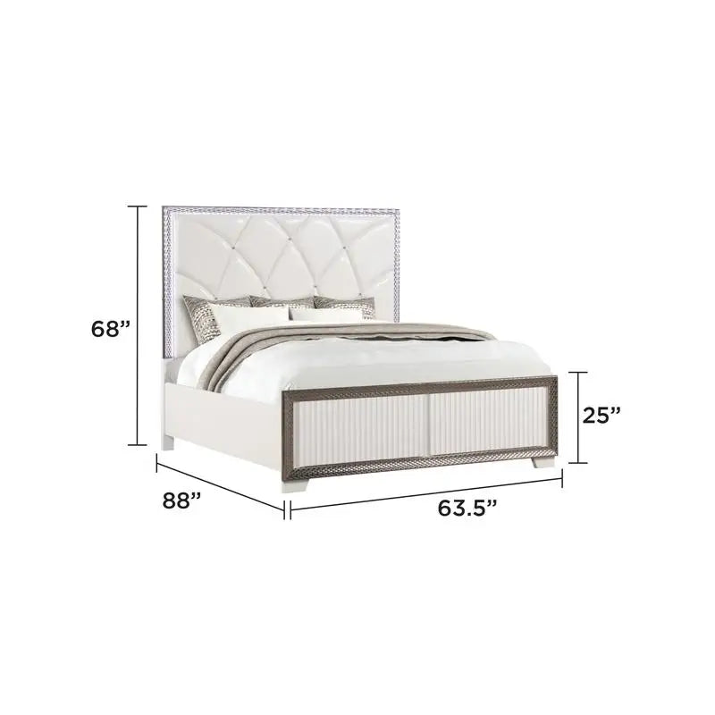 General Use Contemporary 4 Piece Bedroom Set With LED Lighting