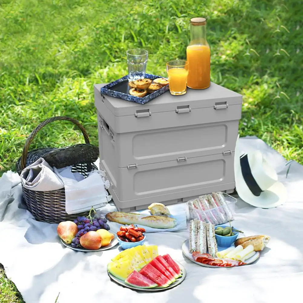 Diowewea Folding Table With Storage Container For Outdoors