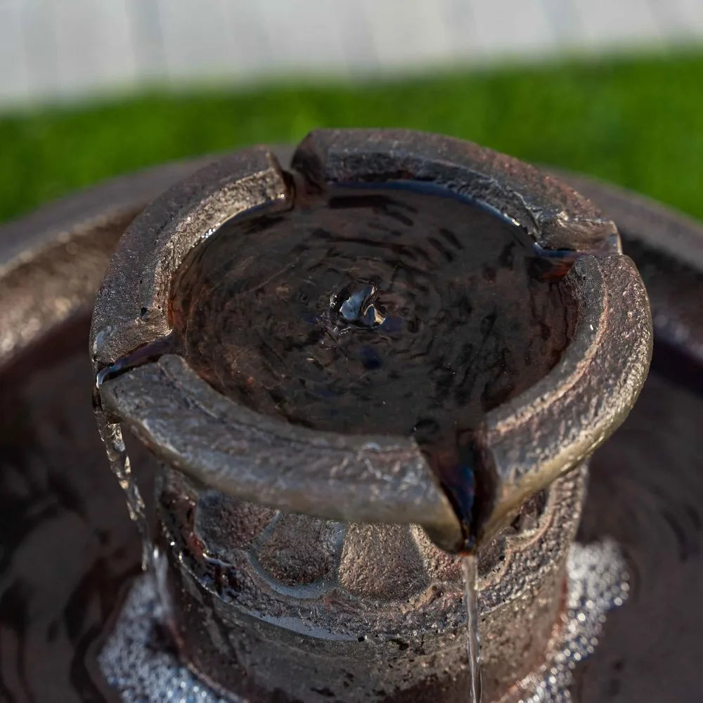 Solar Powered Bird Bath Fountain For Outdoor Garden Decor