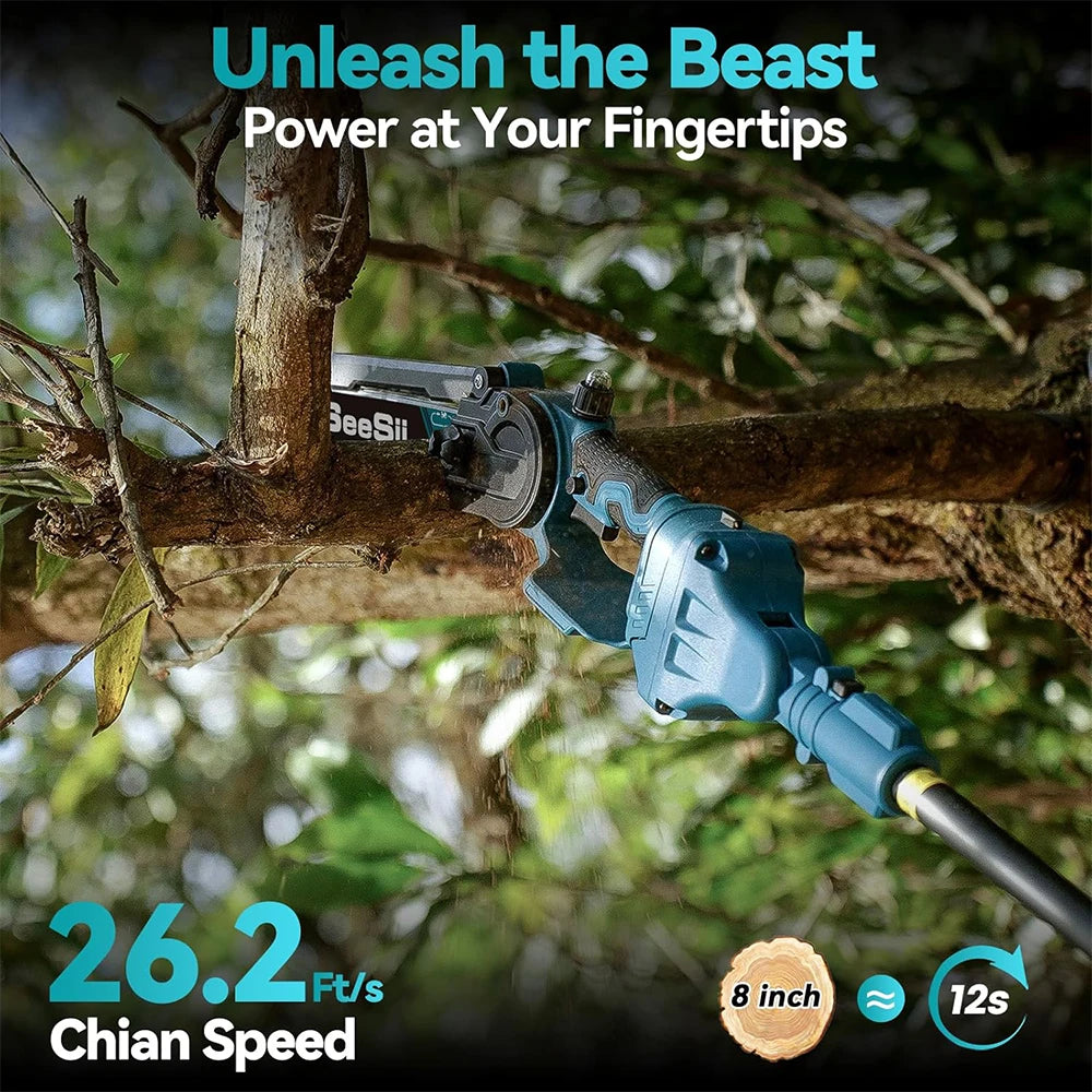 Seesii 2in1 Cordless Pole Saw For Tree Trimming And Pruning