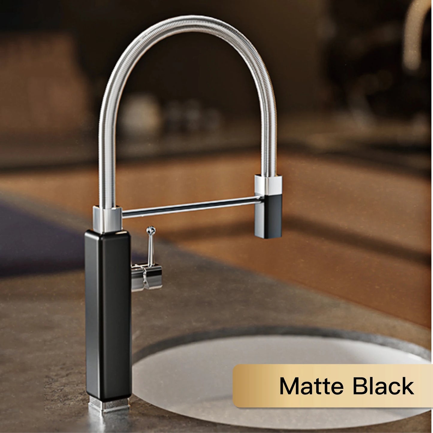 Modern luxury brass red kitchen faucet with retro design, pull-out water outlet, single handle hot and cold water sink Mixer