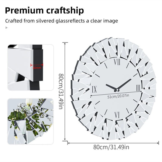 Big Boss Home And Garden 3D Mirrored Sunburst Wall Clock