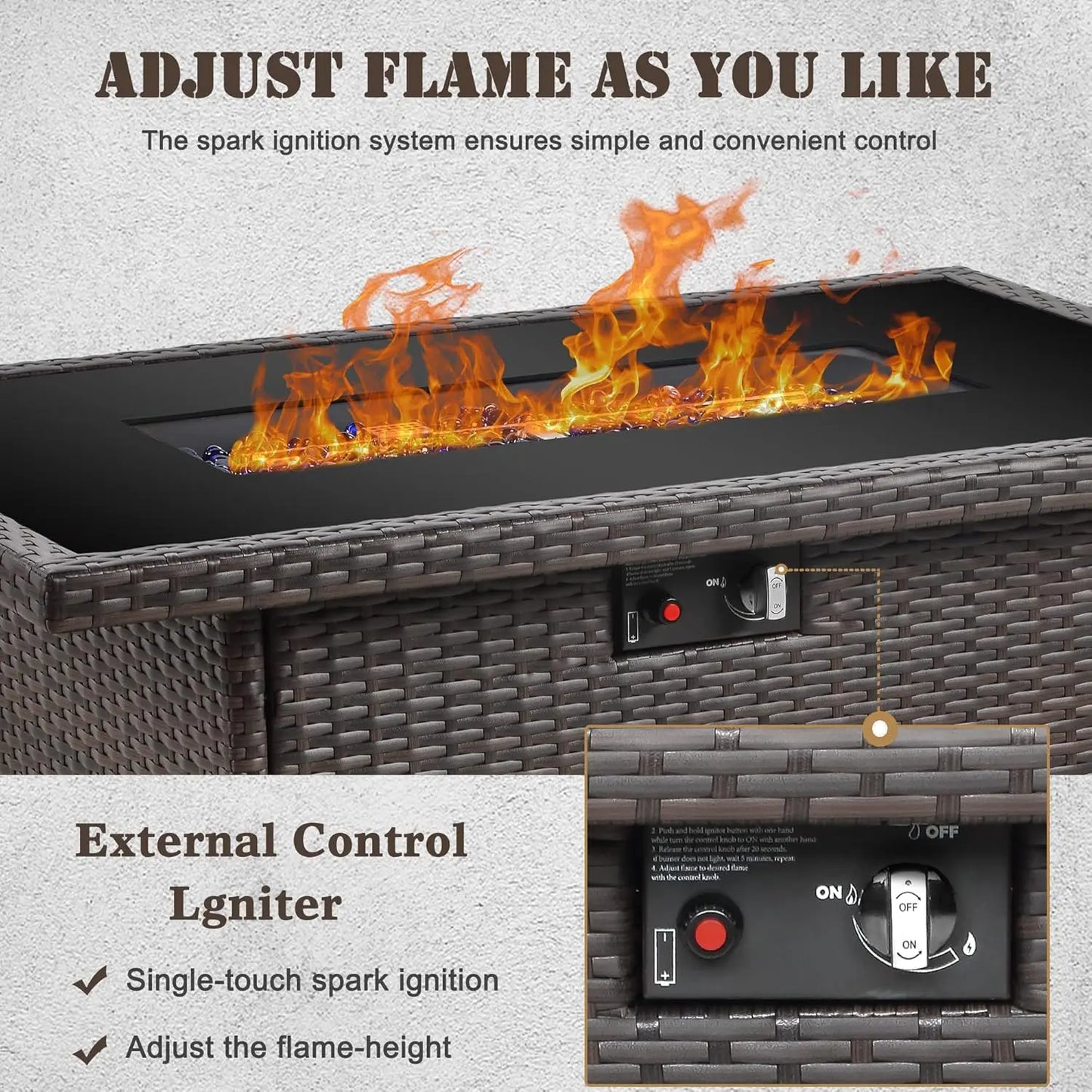 Propane Fire Pit Table Gas Fire Pit Glass Wind Guard