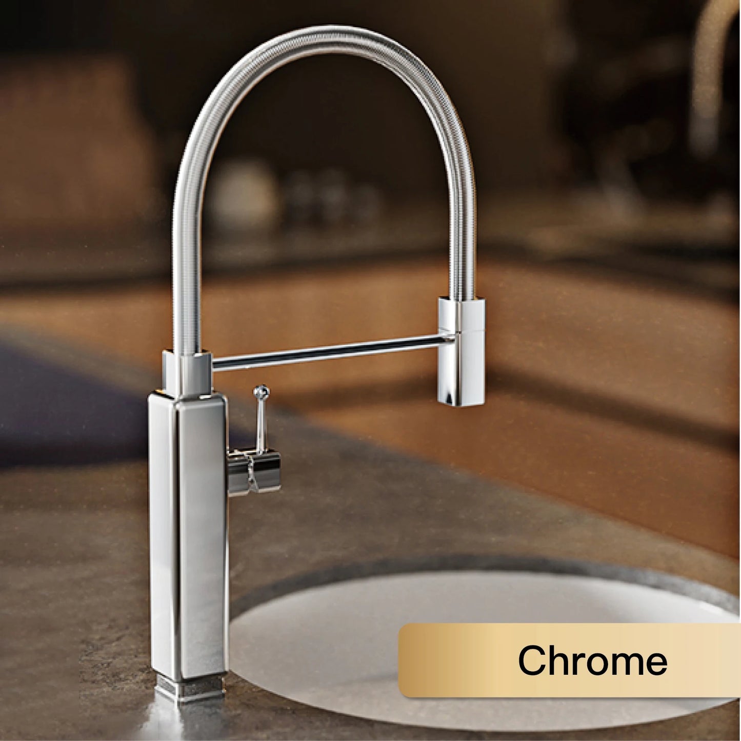 Modern luxury brass red kitchen faucet with retro design, pull-out water outlet, single handle hot and cold water sink Mixer