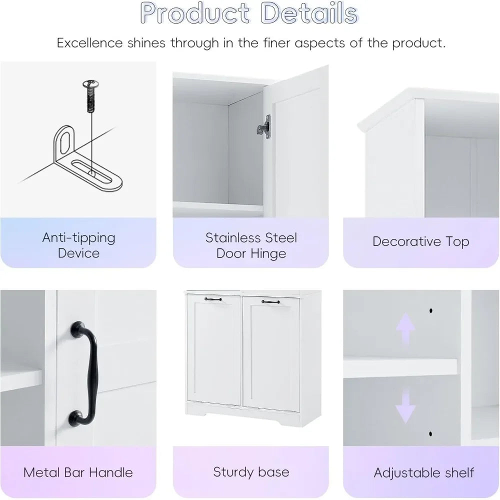 Hign-concerned Storage Cabinet With Laundry Hamper